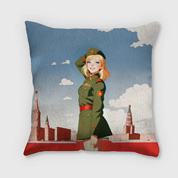 Подушка квадратная Боевая девчонка, цвет: 3D-принт