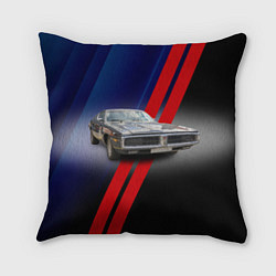 Подушка квадратная Американский маслкар Dodge Charger, цвет: 3D-принт