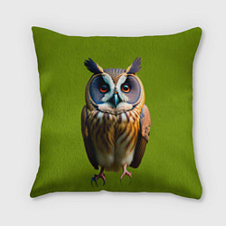 Подушка квадратная Разноцветная сова, цвет: 3D-принт
