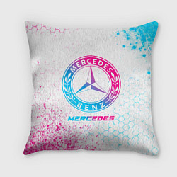 Подушка квадратная Mercedes neon gradient style, цвет: 3D-принт