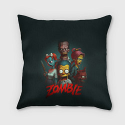 Подушка квадратная Zombie simpsons, цвет: 3D-принт