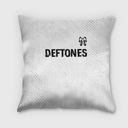 Подушка квадратная Deftones glitch на светлом фоне: символ сверху, цвет: 3D-принт