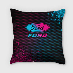 Подушка квадратная Ford - neon gradient, цвет: 3D-принт