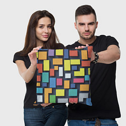 Подушка квадратная Тетрис цветные кубики, цвет: 3D-принт — фото 2