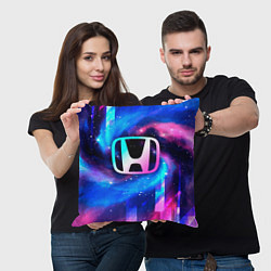 Подушка квадратная Honda неоновый космос, цвет: 3D-принт — фото 2