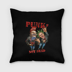Подушка квадратная Punks Not Dead - панки хой, цвет: 3D-принт