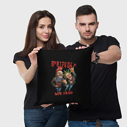 Подушка квадратная Punks Not Dead - панки хой, цвет: 3D-принт — фото 2