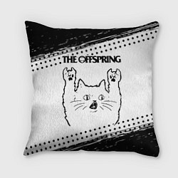Подушка квадратная The Offspring рок кот на светлом фоне, цвет: 3D-принт