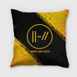 Подушка квадратная Twenty One Pilots - gold gradient