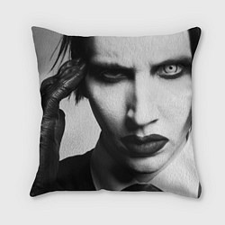 Подушка квадратная Marilyn Manson looks at you, цвет: 3D-принт