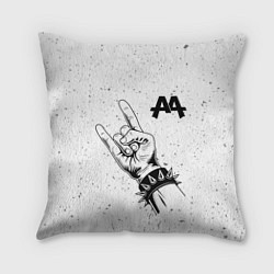 Подушка квадратная Asking Alexandria и рок символ, цвет: 3D-принт