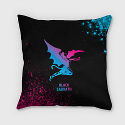 Подушка квадратная Black Sabbath - neon gradient, цвет: 3D-принт