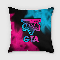 Подушка квадратная GTA - neon gradient, цвет: 3D-принт