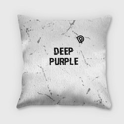 Подушка квадратная Deep Purple glitch на светлом фоне: символ сверху, цвет: 3D-принт