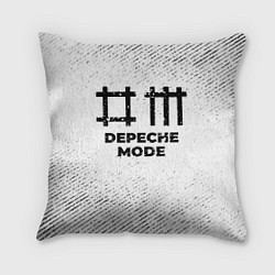 Подушка квадратная Depeche Mode с потертостями на светлом фоне, цвет: 3D-принт