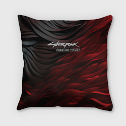 Подушка квадратная Cyberpunk 2077 phantom liberty black red, цвет: 3D-принт