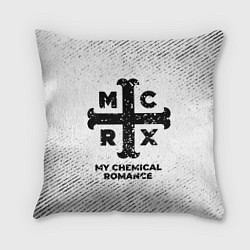 Подушка квадратная My Chemical Romance с потертостями на светлом фоне, цвет: 3D-принт