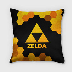Подушка квадратная Zelda - gold gradient, цвет: 3D-принт