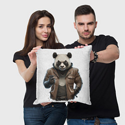 Подушка квадратная Стильная панда, цвет: 3D-принт — фото 2