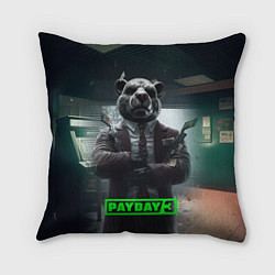 Подушка квадратная Payday 3 dog, цвет: 3D-принт