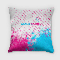 Подушка квадратная Akame ga Kill neon gradient style: символ сверху, цвет: 3D-принт