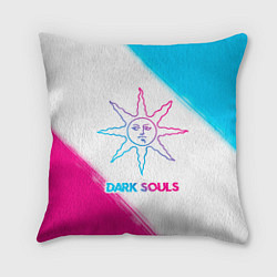 Подушка квадратная Dark Souls neon gradient style, цвет: 3D-принт