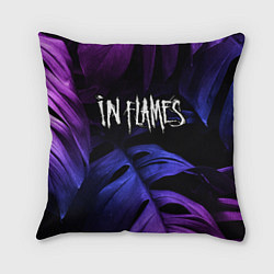 Подушка квадратная In Flames neon monstera