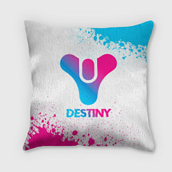 Подушка квадратная Destiny neon gradient style, цвет: 3D-принт