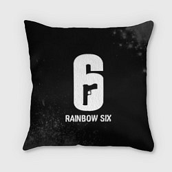 Подушка квадратная Rainbow Six glitch на темном фоне, цвет: 3D-принт