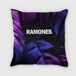 Подушка квадратная Ramones neon monstera