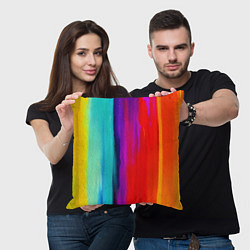 Подушка квадратная Цвета радуги, цвет: 3D-принт — фото 2