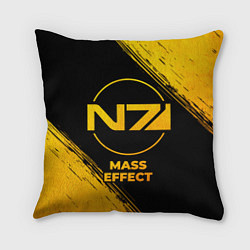 Подушка квадратная Mass Effect - gold gradient, цвет: 3D-принт