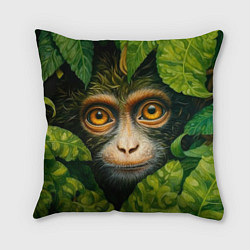 Подушка квадратная Обезьянка в джунгли, цвет: 3D-принт