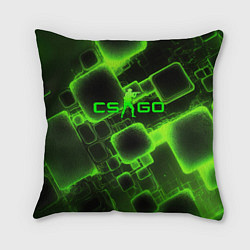 Подушка квадратная CS GO зеленые кислотные плиты, цвет: 3D-принт