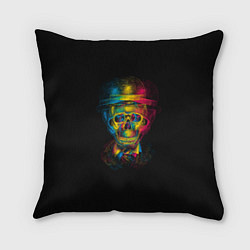 Подушка квадратная Трехцветный череп, цвет: 3D-принт