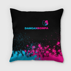 Подушка квадратная Danganronpa - neon gradient: символ сверху, цвет: 3D-принт