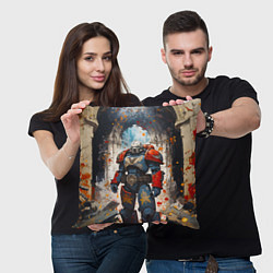 Подушка квадратная Космодесант - Warhammer 40k, цвет: 3D-принт — фото 2