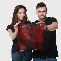 Подушка квадратная Текстура красная кожа, цвет: 3D-принт — фото 2