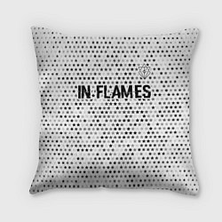 Подушка квадратная In Flames glitch на светлом фоне: символ сверху, цвет: 3D-принт