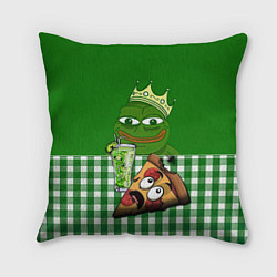 Подушка квадратная Pepe King with pizza, цвет: 3D-принт