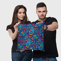 Подушка квадратная Неоновые монстры - graffiti art style pattern, цвет: 3D-принт — фото 2