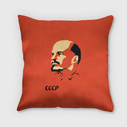 Подушка квадратная СССР Ленин жив, цвет: 3D-принт