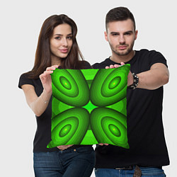 Подушка квадратная Зеленые овалы, цвет: 3D-принт — фото 2