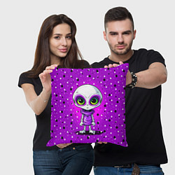 Подушка квадратная Alien - purple color, цвет: 3D-принт — фото 2