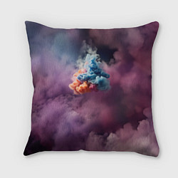 Подушка квадратная Разноцветный клуб дыма, цвет: 3D-принт