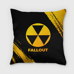 Подушка квадратная Fallout - gold gradient, цвет: 3D-принт