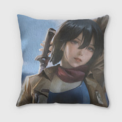 Подушка квадратная Атака Титанов Mikasa Ackerman, цвет: 3D-принт