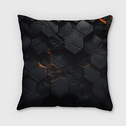 Подушка квадратная Черные неоноыве плиты, цвет: 3D-принт