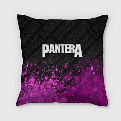 Подушка квадратная Pantera rock legends: символ сверху, цвет: 3D-принт