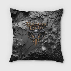 Подушка квадратная Baldurs Gate 3 logo dark, цвет: 3D-принт